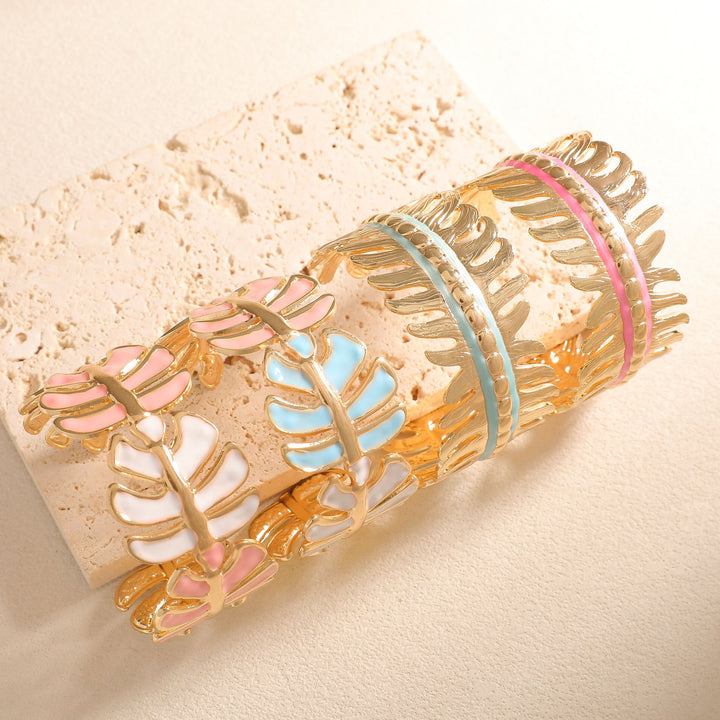 Women Open Bangle in Elegant Leaf Design Tom Cottons
