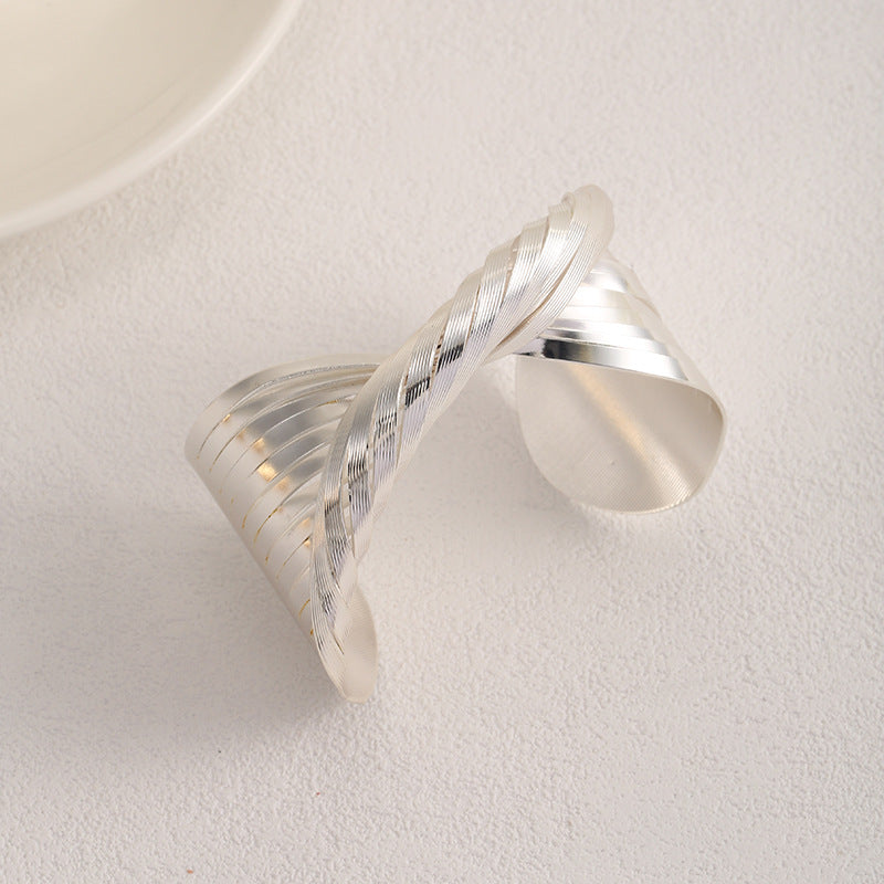 Ladies Open Bangle with Artistic Fold Design Tom Cottons