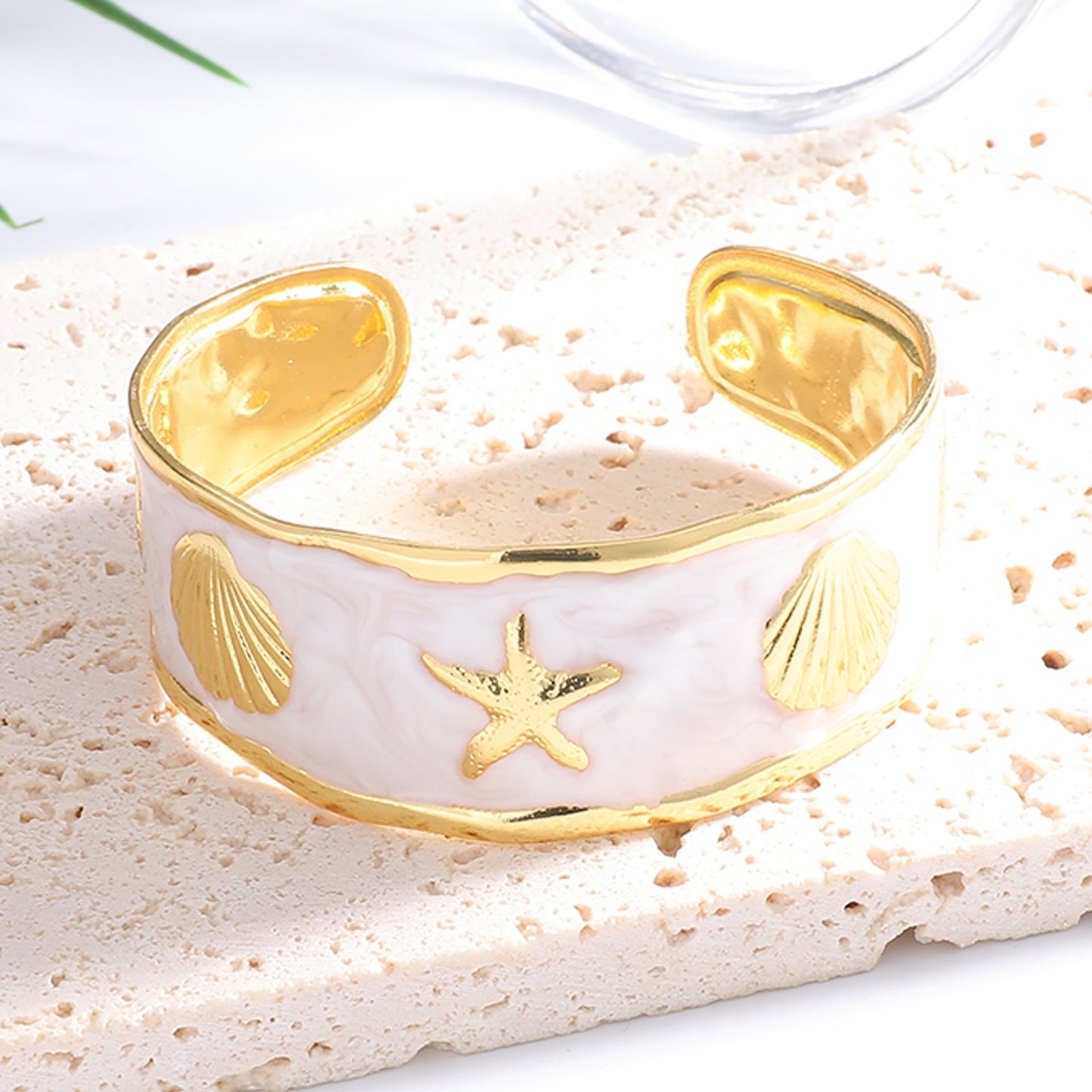 Women's Bangle with Maritime Shell and Starfish Design Tom Cottons
