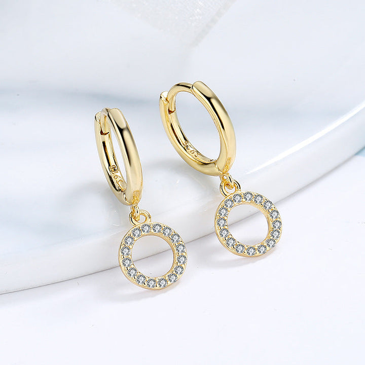 Women's earrings with sparkling circle pendant Tom Cottons