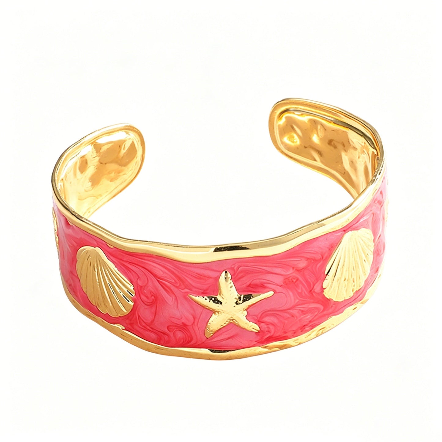 Women's Bangle with Maritime Shell and Starfish Design Tom Cottons