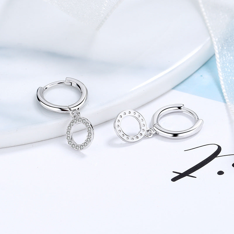 Women's earrings with sparkling circle pendant Tom Cottons