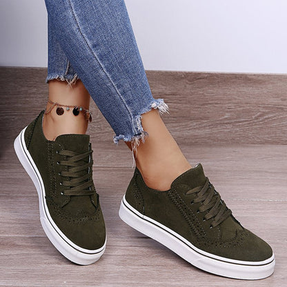 Women's Elegant Sneakers with Fashionable Brogue Design