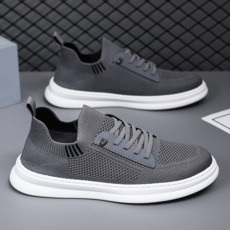 Men's sneakers with breathable knitted upper and non-slip sole