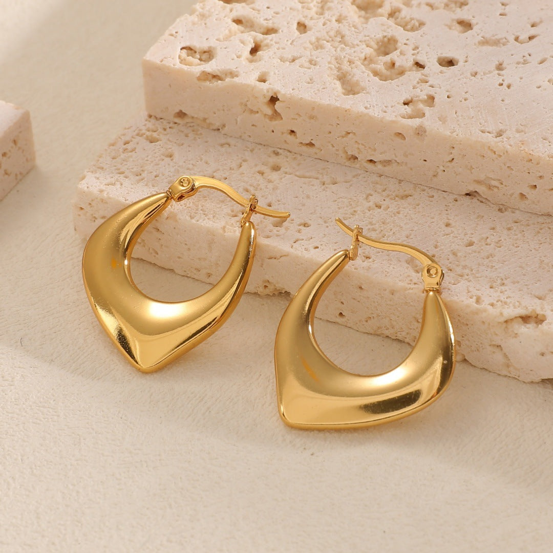 Women's Hanging Earrings with Integrated, Textured Design Tom Cottons