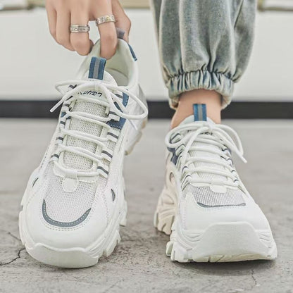 Fashionable women's chunky sneakers with breathable upper material structure and non-slip sole
