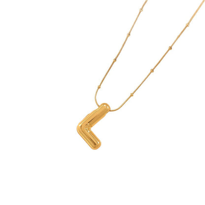 Women's necklace with curved letter pendant Tom Cottons