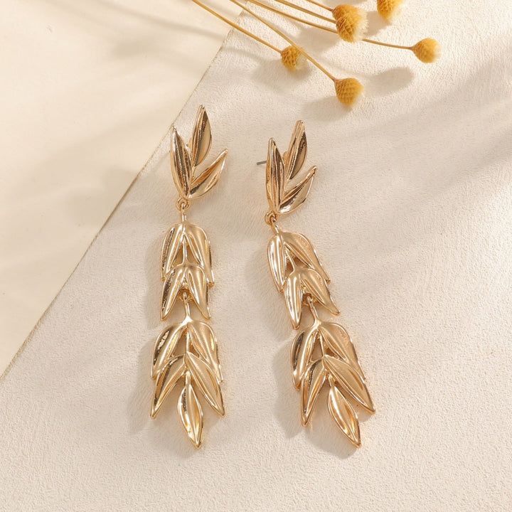 Women's Hanging Earrings with Elegant Leaf Design Tom Cottons