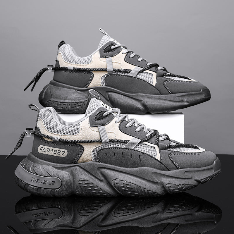 Fashion women's sneakers with breathable mesh structure and cushioning support technology