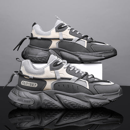 Fashion women's sneakers with breathable mesh structure and cushioning support technology