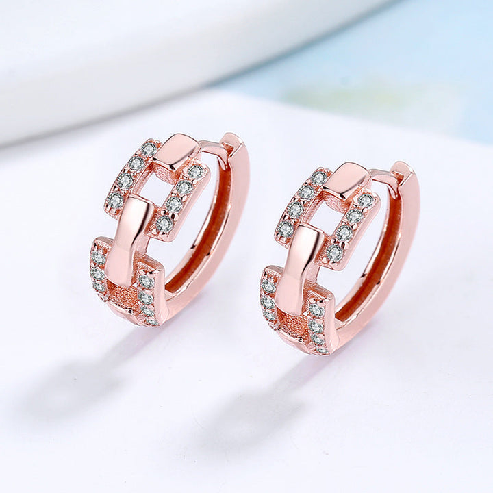 Ladies earrings with sparkling zirconia and modern design Tom Cottons