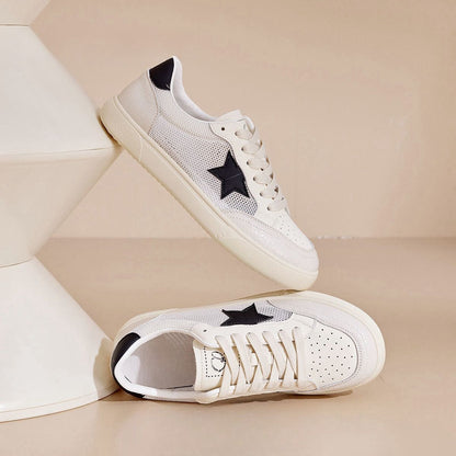 Women's sneakers with breathable mesh and stylish star design