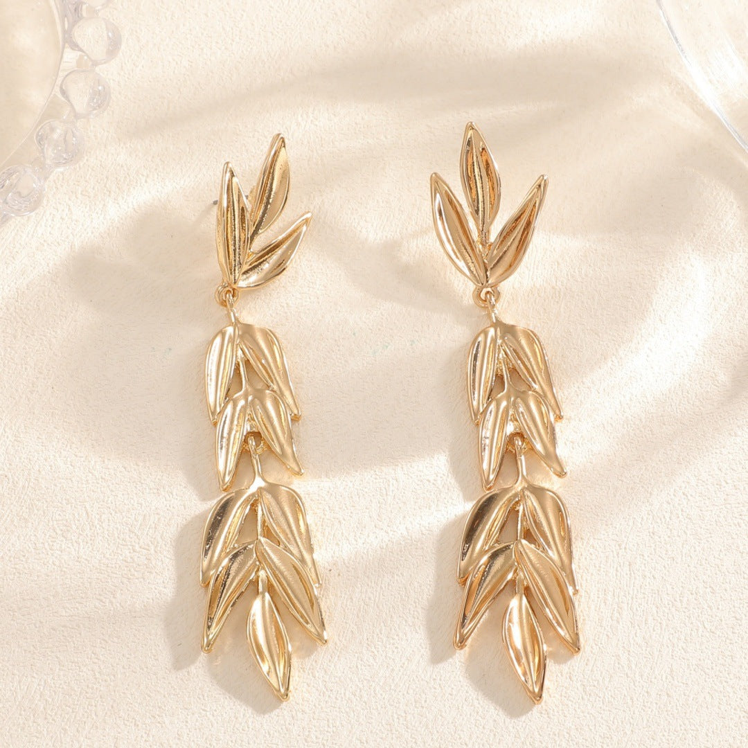 Women's Hanging Earrings with Elegant Leaf Design Tom Cottons