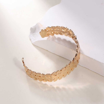 Women's Open Bangle in Modern Bamboo Design Tom Cottons