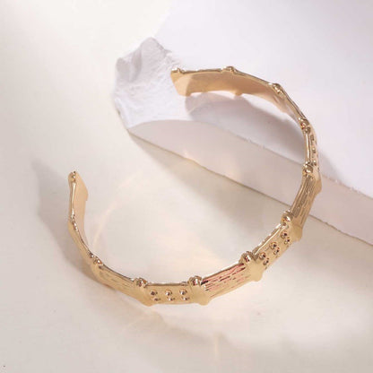 Women's Open Bangle in Modern Bamboo Design Tom Cottons