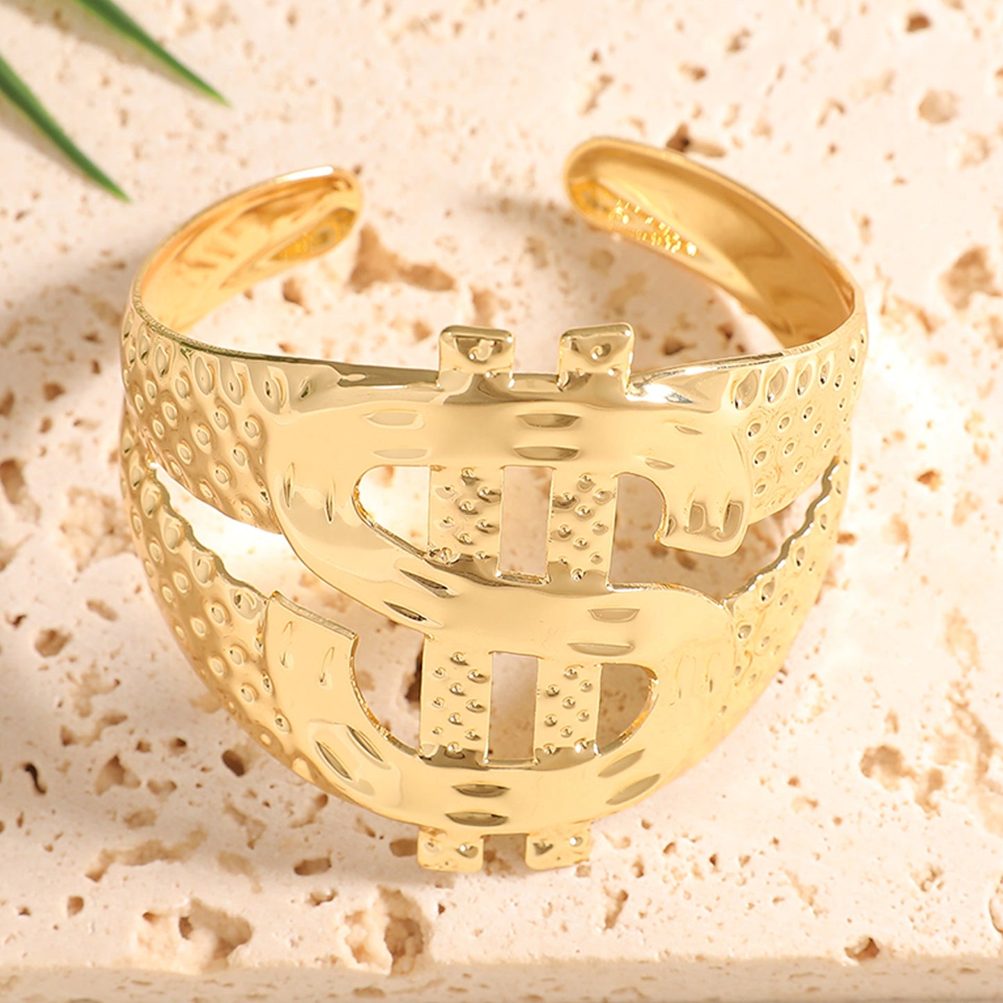 Ladies Open Bangle with Artistic Coral Pattern Tom Cottons