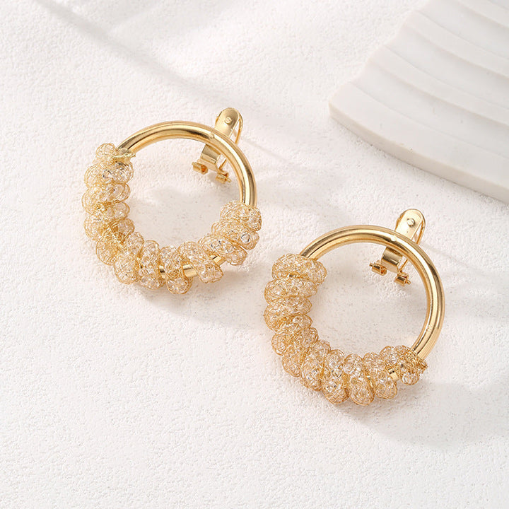 Women's Hanging Earrings with Artistic Spiral Structure Tom Cottons