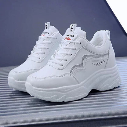 Women's Sporty Sneakers with Fashionable Platform and Breathable Upper Material