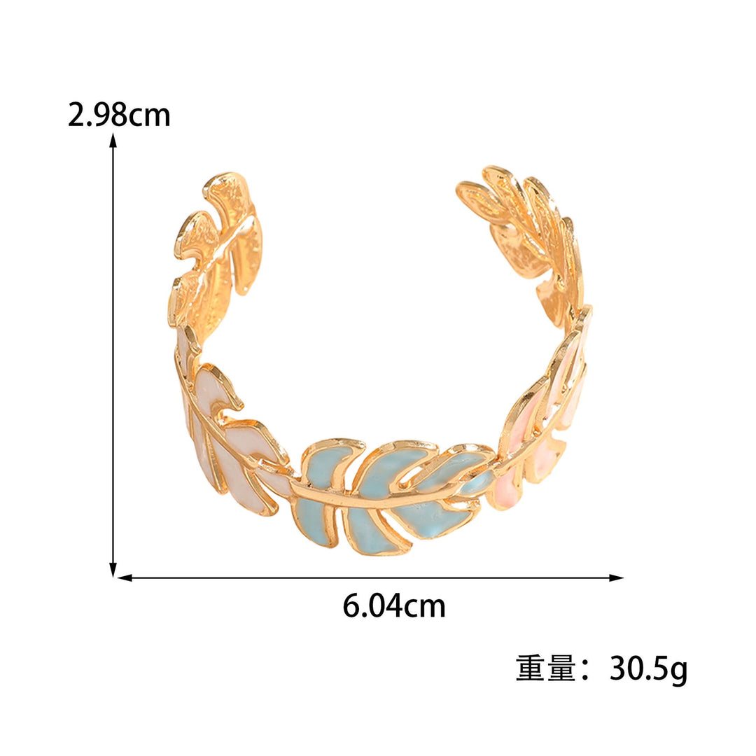 Women Open Bangle in Elegant Leaf Design Tom Cottons