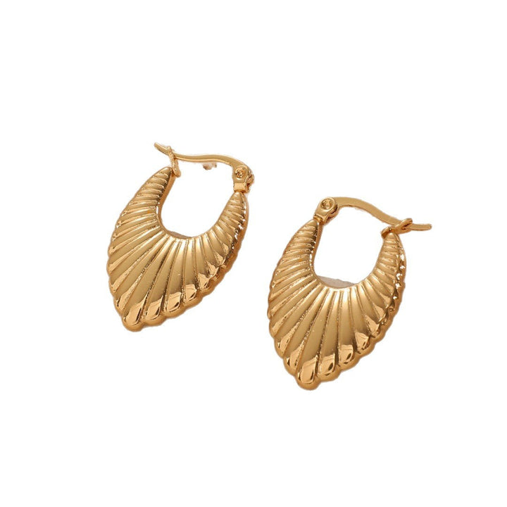 Women's Hanging Earrings with Integrated, Textured Design Tom Cottons