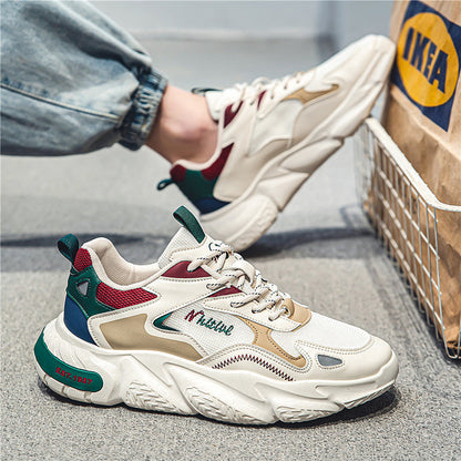 Modern chunky sneakers for women with breathable surface structure