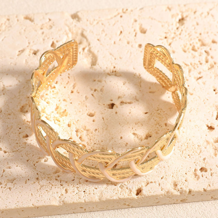 Women Open Bangle with Artistic Braiding Pattern Tom Cottons