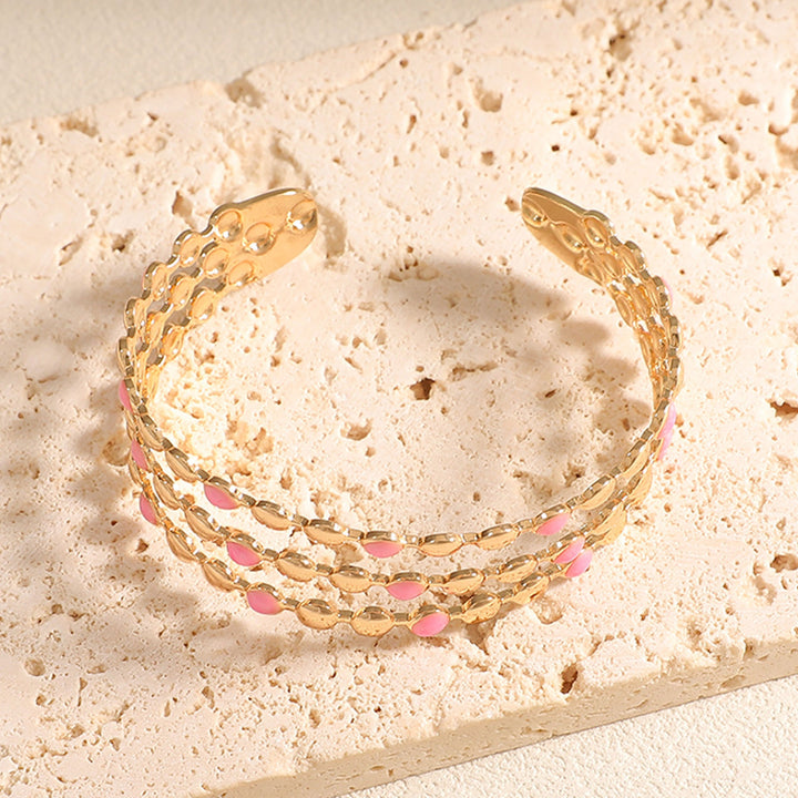 Women Open Bangle with Artistic Relief Design Tom Cottons