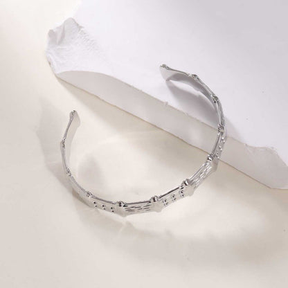 Women's Open Bangle in Modern Bamboo Design Tom Cottons