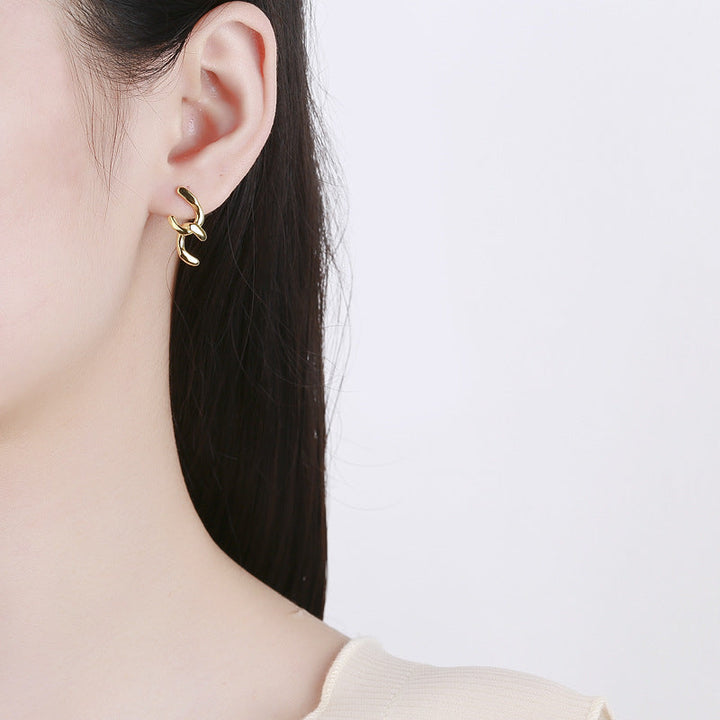 Women's earrings with sparkling circle pendant Tom Cottons