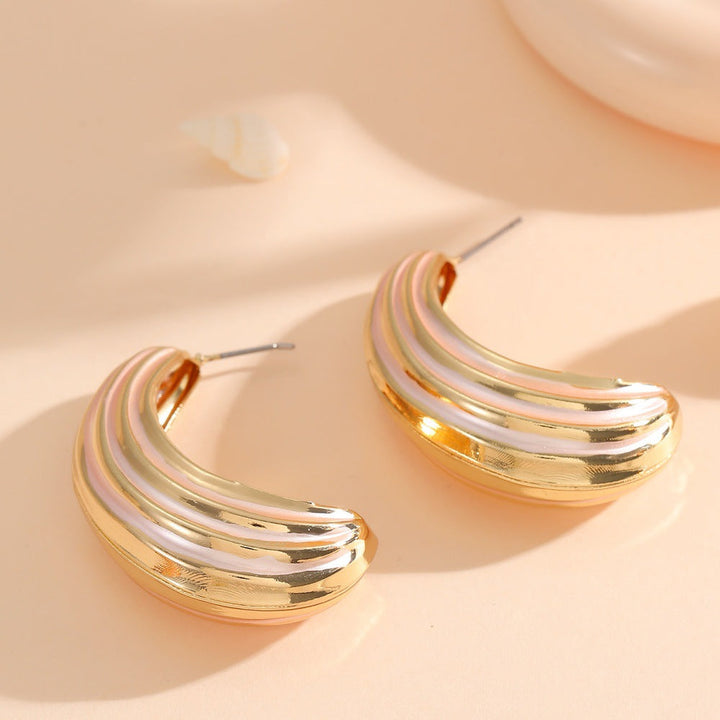 Women Hanging Earrings with Luxurious Gold and Pink Finish Tom Cottons