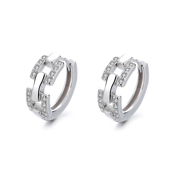 Ladies earrings with sparkling zirconia and modern design Tom Cottons