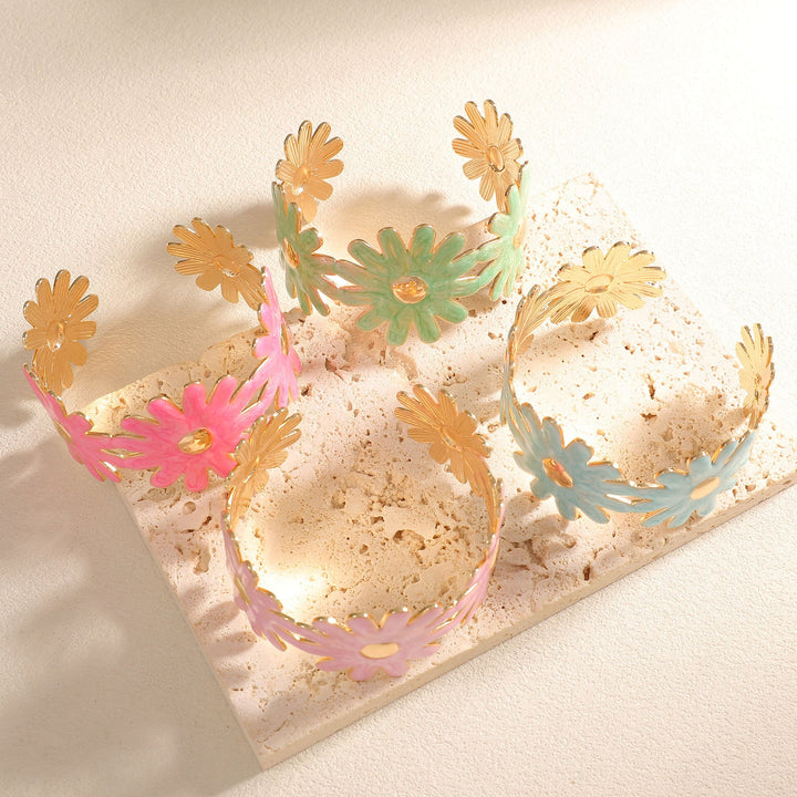 Women's bangle with floral flower pattern Tom Cottons