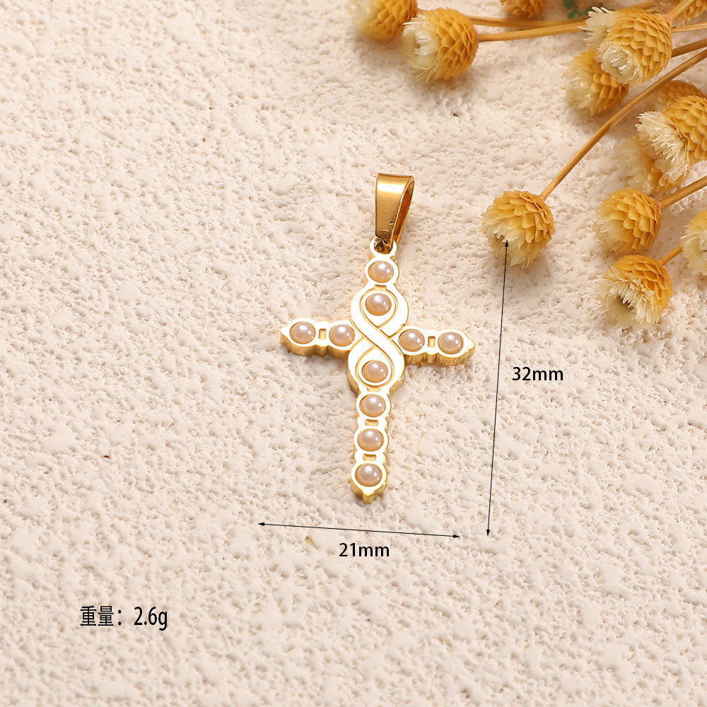 Ladies cross pendant with heart-shaped design and sparkling accents Tom Cottons