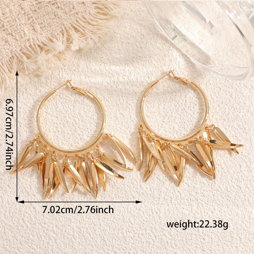 Women Hanging Earrings with Elegant Decorative Leaf Design Tom Cottons
