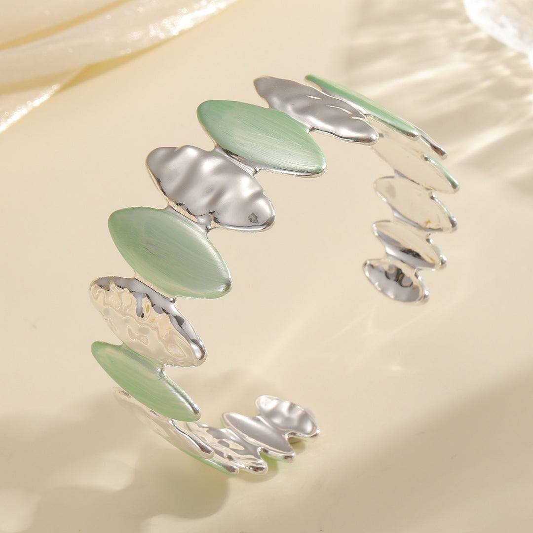 Women Open Bangle with Unique Textured Design Tom Cottons