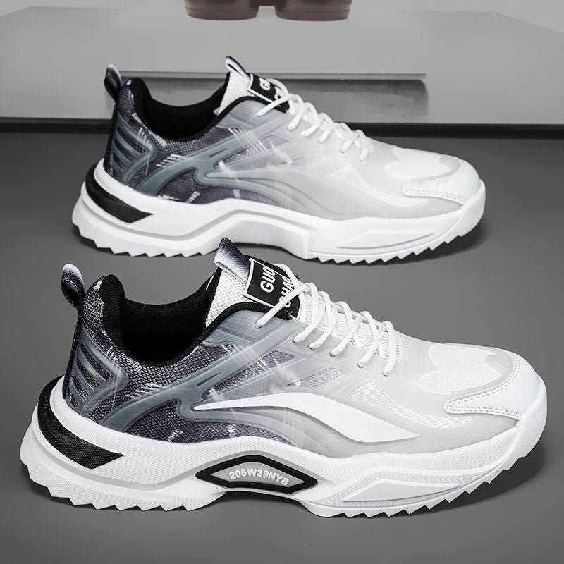 Women's sporty running and leisure sneakers with breathable mesh construction