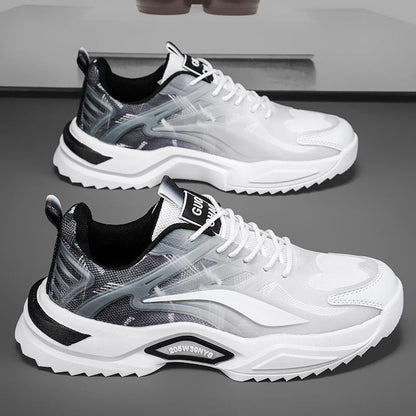 Women's sporty running and leisure sneakers with breathable mesh construction