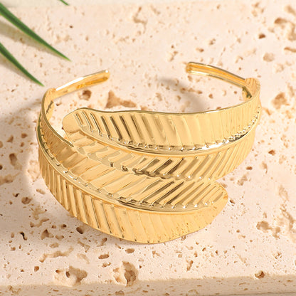 Ladies Open Bangle with Artistic Coral Pattern Tom Cottons