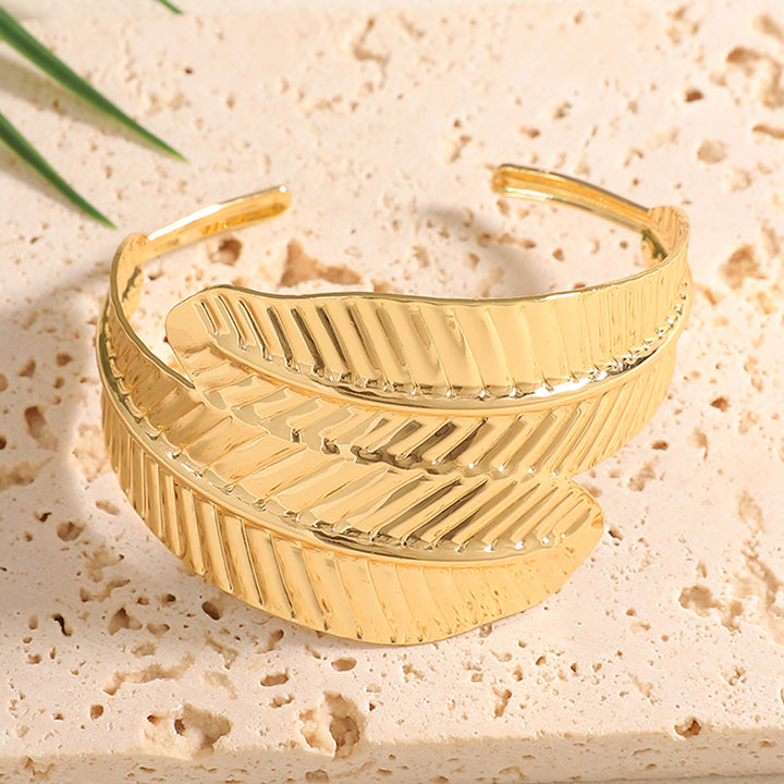 Ladies Open Bangle with Artistic Coral Pattern Tom Cottons