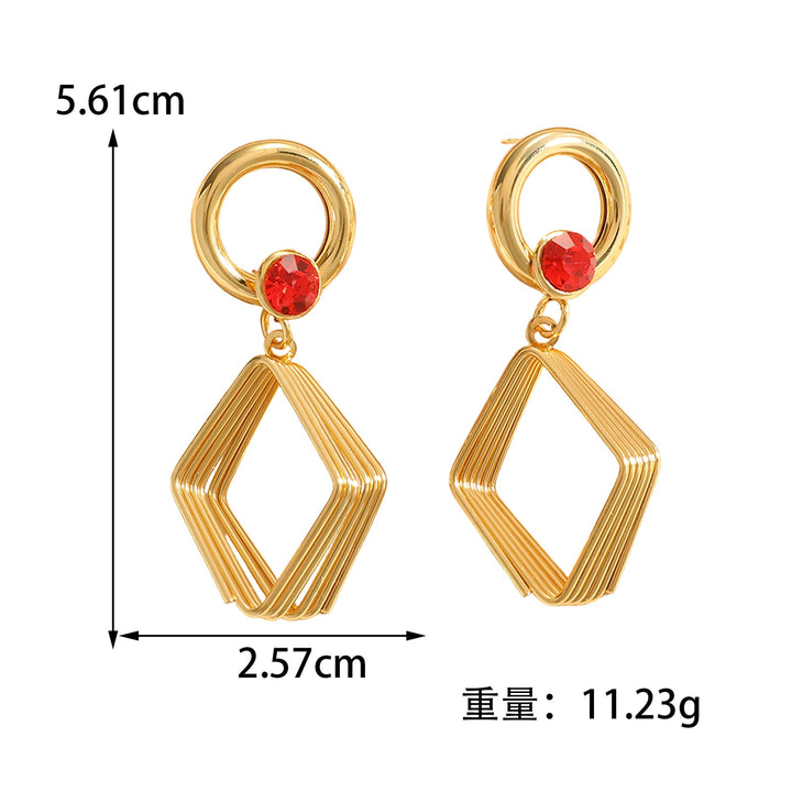 Women's Design Earrings with Geometric Wire Motif Tom Cottons