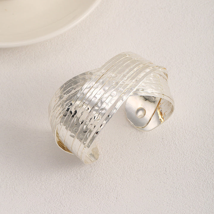 Ladies Open Bangle with Artistic Fold Design Tom Cottons