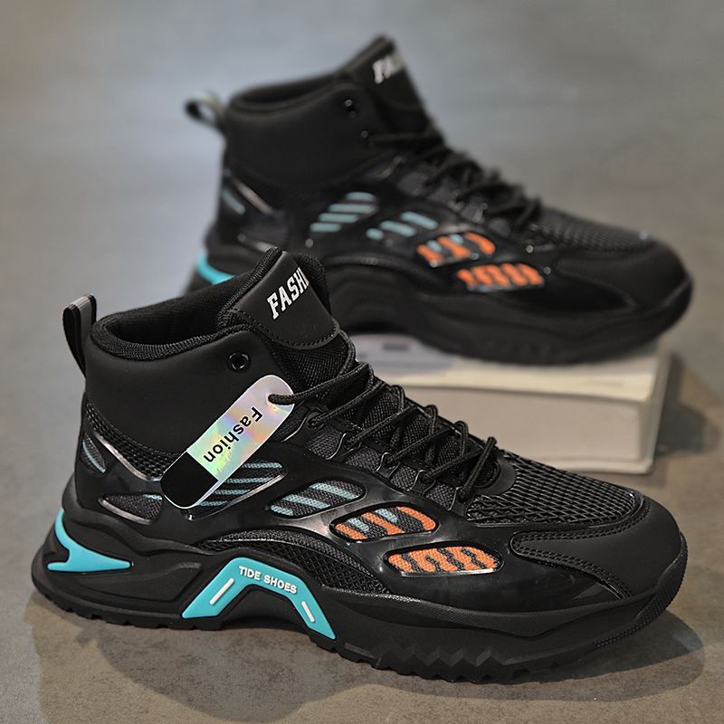High-top athletic shoes for women with breathable mesh uppers and cushioned sole