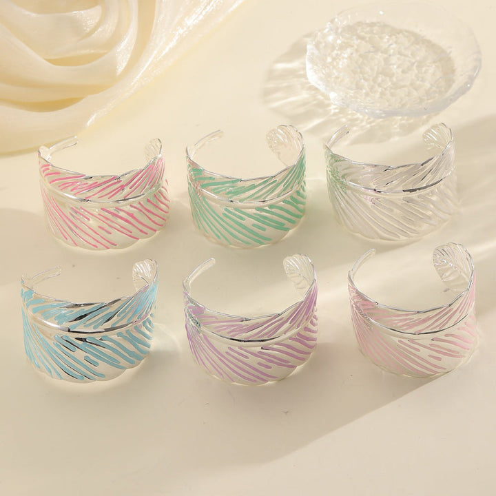 Ladies Open Cuff Bracelet in Tropical Leaf Design Tom Cottons