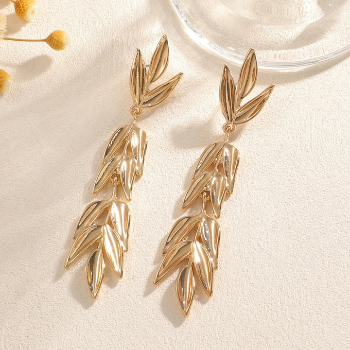 Women's Hanging Earrings with Elegant Leaf Design Tom Cottons
