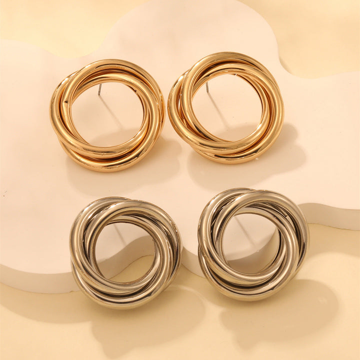 Women's Hanging Earrings with Elegant, Curved Ring Design Tom Cottons