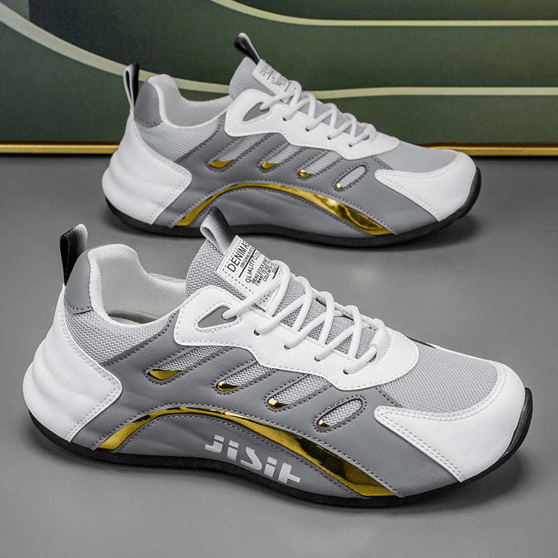 Sport shoes for women with ventilated mesh inserts and flexible sole