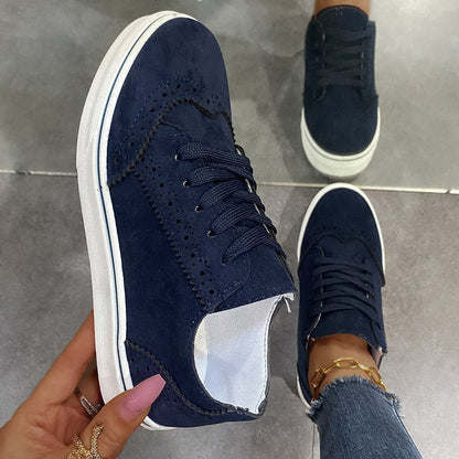 Women's Elegant Sneakers with Fashionable Brogue Design