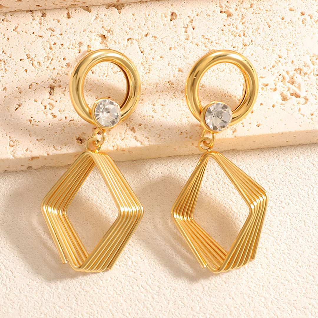 Women's Design Earrings with Geometric Wire Motif Tom Cottons
