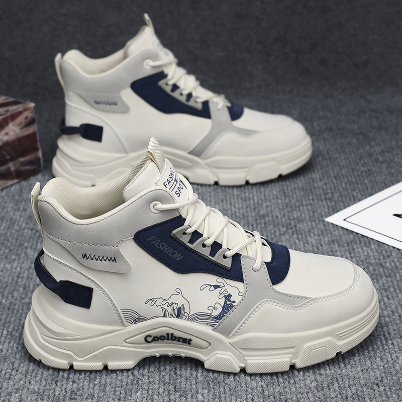 Women's high-top sneakers with breathable upper material and non-slip sole