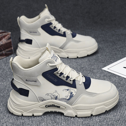 Women's high-top sneakers with breathable upper material and non-slip sole